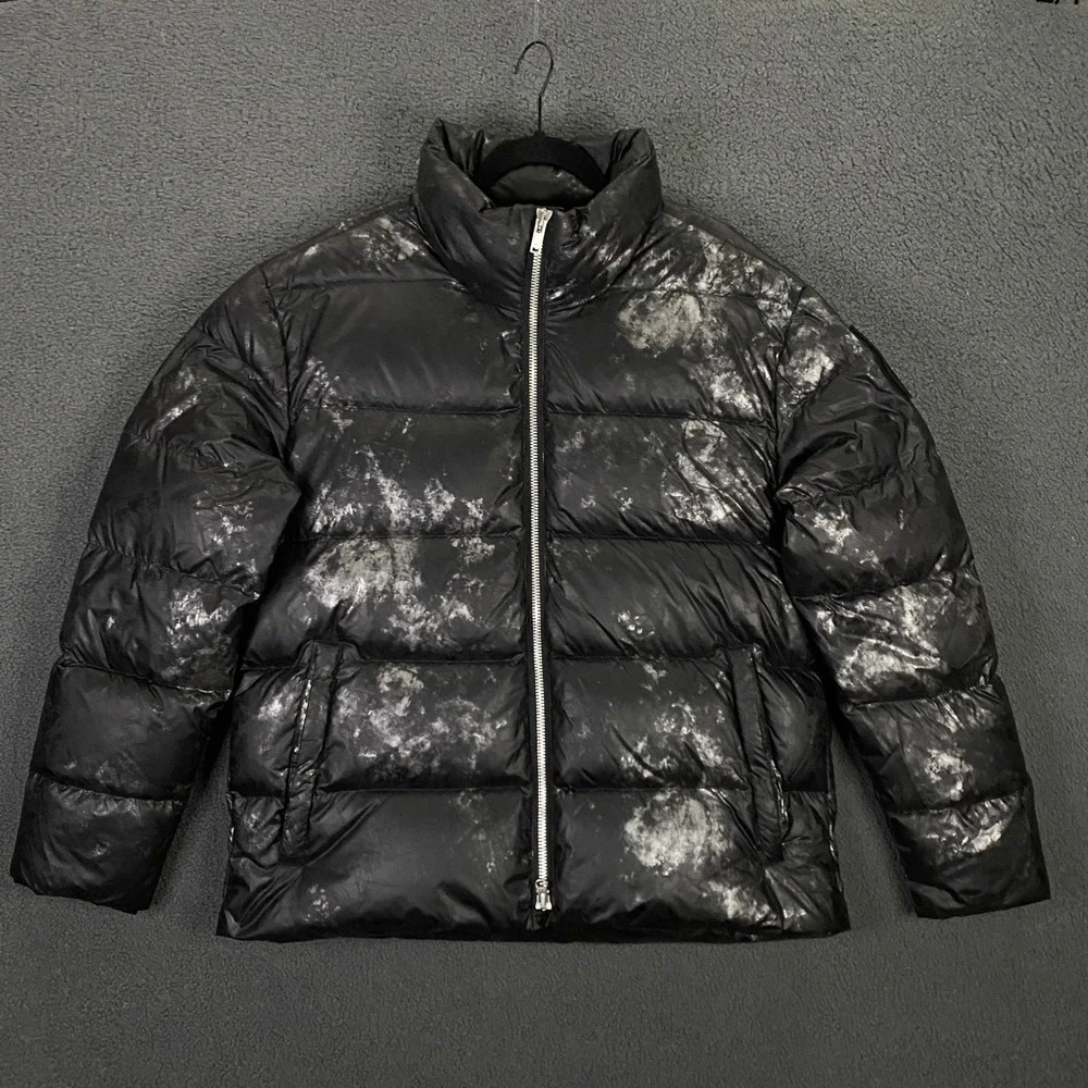 Moose Knuckles BLACK CARBON PRINT JAVELIN PUFFER JACKET size Medium Power Down
